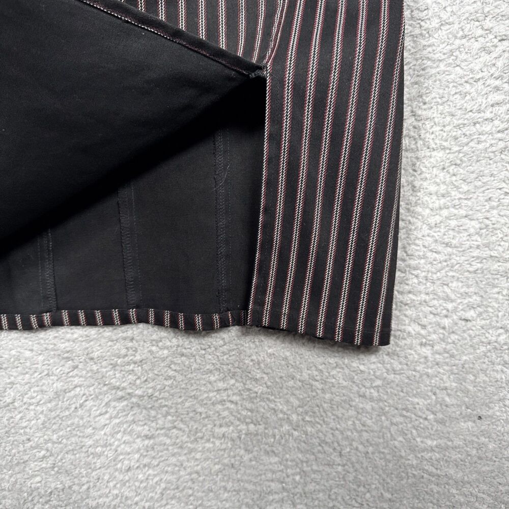 VINTAGE Y2K 90s Lip Service BLACK Pinstripe BONDAGE DRESS Size M Goth Punk Rare - Picture 4 of 16